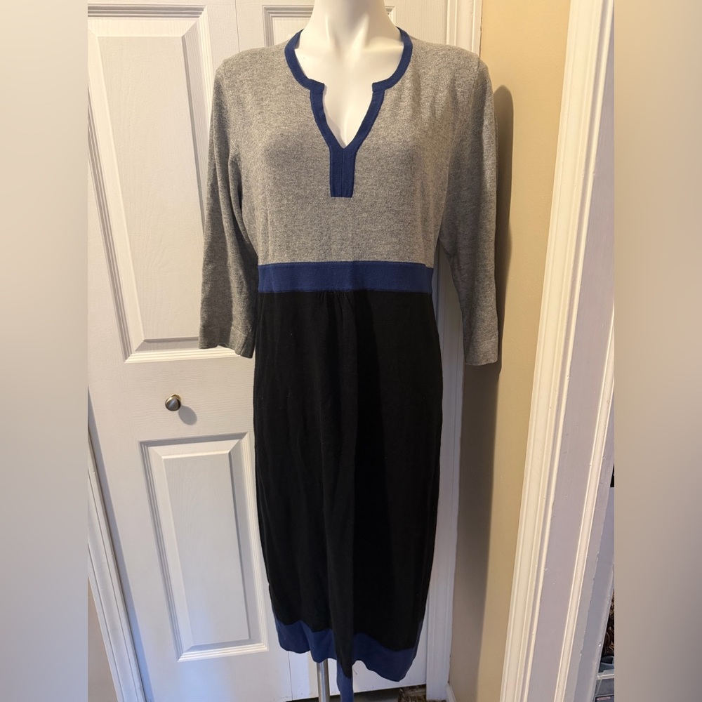 Boden Blue and Gray Knit Dress, Size 16L